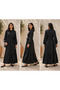 Solid Black Tiered Casual Dress