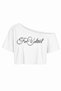 Women's Boat Neck Printed Crop T-Shirt