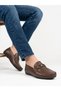 Men's Brown Genuine Leather Flexible Sole Casual Loafer with Buckle Detail - 2