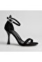 (Özmaçan) Single Band Women's Heeled Sandals Black - 4