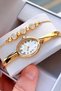 Oval Case Gold Color Women's Wristwatch Steel Band Japanese Movement Gift Special Boxed Hmby2070C1 - 4