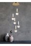 Modern Lighting, Modern chandelier, Light, Acrylic LED Chanelier, French Gold Color, 28x30, h:180 cm, Suitable for bedroom and living room, Adjustable height