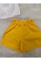 Girl's 2-Piece Set: Madonna Collar White Blouse & Solid Color Shorts - 3
