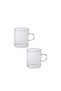 2 Pieces of Striped Glass Coffee and Tea Cups with Handles 320 ml - 2