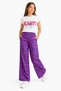 53905-26 Girl's Be Happy Printed T-Shirt & Patterned Wide-Leg Pants Two-Piece Set – Summer Casual Stylish Combination - 4