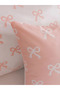 Pink Bow Printed Double Duvet Cover Set - 4