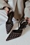 Palm Pointed Toe Short Kitten Heel Women's Shoes Polka Dot - 2