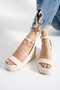 Tibu Thin Strap Wedge Heeled Stylish Casual Comfortable Leather Sandals - 2