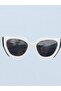 نظارات شمسية بإطار عريض باللون الأبيض والأسود من Pr UV-400 - 3