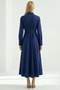 Long Sleeve Waist-Fitted Regular Midi Shirt Dress - 4