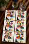 Cute Bird Themed Set of 6 Coasters - Uv Printed Mdf - 10X10 cm