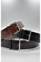 Women's Crocodile Tan Leather Thick Belt with Nickel Buckle, Matching with Pants, Dresses, and Jackets - 6