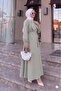 Women's Waist Tie Dress Light Green - 2