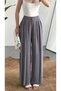 Women's Anthracite Tencel Modal Fabric Three-Pleated Loose-Fit Palazzo Summer Trousers with Hidden Pockets