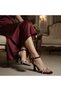 Stylish Elegant Silver Stone Detailed & Women's Heeled Evening Dress Shoes Wide Fit - 2