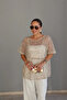 Women's Beige Sequin Detailed Blouse - 3