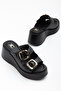 D0740 Daily Orthopedic Women's Genuine Leather Wedge Heeled Slippers - 5