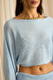 Naval Blue Crop Skirt Knitwear Set - 7
