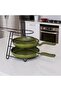 Metal Pan Organizer – Multi-Tier Pan & Lid Organizer, Black Kitchen Rack - 2