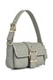 Women's Mint Faux Leather Patterned Buckle Shoulder Bag - 4