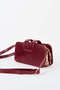 Women's Gonca Claret Red 3-Compartment Small Size Zipper and Snap Closure Handbag and Shoulder Bag - 3