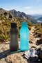Set of 2 Eco Bottles 750 ml - Black Turquoise Practical Lid for School and Sports - Leak-Proof Water Bottle - 2