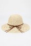 Women's Lace Beige Hand Knitted Tan Lace-Up Straw Bucket |   Summer Sun Protection Beach Hat