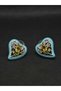 Love Themed Blue Enamel Women's Steel Titanium Earrings with Heart and Flower Figures Summer Stylish Style New Gift Jewelry Accessory - 6