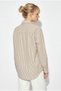Women's Beige Laser Embroidered Openwork Striped Seersucker Shirt Dg261031 60286237 - 4