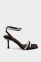 Jane Crystal Stone Detailed Bitter Brown Heeled Shoes