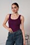 Women's Ribbed Look Thick Strap Basic Blouse Undershirt - 6