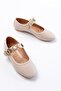 Inf-6363 Beige Hard Hat Buckle Casual Shoes - 3