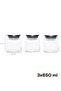 4408 Bormio Set of 3 Glass Jars with Metal Lids Vacuum Lid Storage Organizing Container Set 650ml - 5