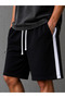 Men's Combed Cotton Shorts with Striped Details - 3
