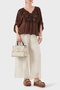 Oversize Silk V-Neck Lace Detailed Blouse Bluz 6901023 - 2