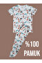 Short-Sleeved Patterned Kids Pajama Set #printedkidspajamas #giraffepatternpajamas #laundrygarden