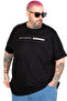 Mode XL Large Size T-Shirt Bıs Balance Waffle U26001 Black - 3