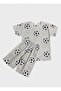 Boys' Cotton Gray Football Patterned Short Sleeve Shorts Summer Pajama Set - 2