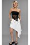 Women's Black Strapless Slit Cross Lace Blouse Be397 - 3