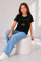 Star 22605-26 Girl's Heart Printed Stone Detailed Short Sleeve T-Shirt - 5