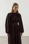 Loose Fit Draped Dress Brown - 5