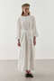 Drawstring Cotton Dress Ecru