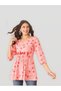 Pink Cotton Floral Printed Peplum Top - 5