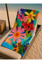 Colorful Modern Flower Garden Patterned Microfiber Beach Towel - 3