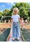 Stone-Embellished Elastic Waist Girls' Jeans [2-6 Years Old] - 3