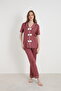 Bamboo Knitted Women's Pajama Set with Bow Tie - 2