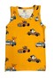 Boy's 100% Cotton Fabric Orange Color Car Cat Dog Patterned Underwear Set with Stitched Details - 4