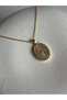 Gold Color Red Pink Flower Zircon Stone Necklace (45 cm) - 2