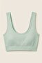 Mint Green Premium Quality Seamless Laser Cut Line Detailed Front Open Seamless Gathering Women's Bra - 8