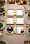 Zenya Luxury Silver 6-Piece Stainless Steel Gold Frame Coffee Presentation Tray Serving Decorative Tray - 4